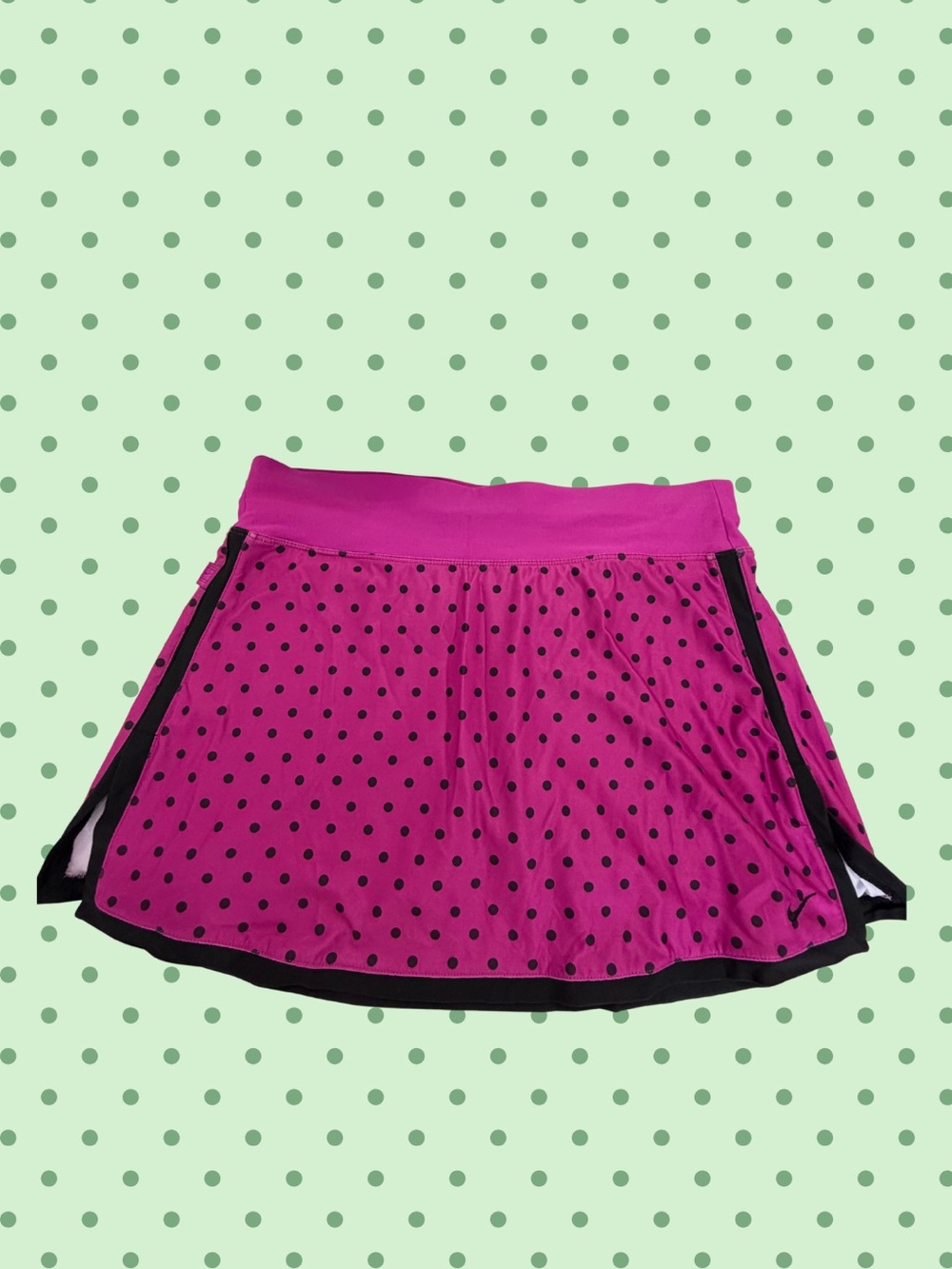 Nike Pink Polka Dot Mini Skirt with Black Trim
